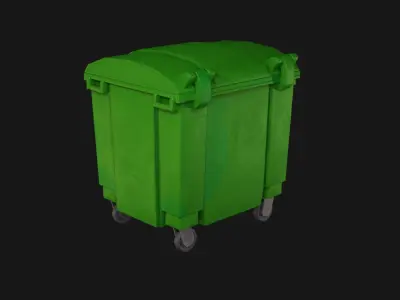 Plastic container for garbage Low-poly 3D model