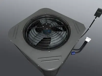 Air conditioning condenser unit Low-poly 3D model