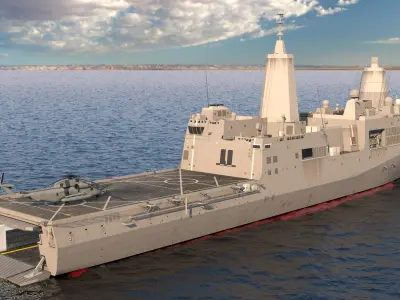  San Antonio-Class Transport Dock with Sikorsky MH 53 