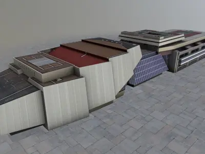 Nice Buildings Pack Low-poly 3D model