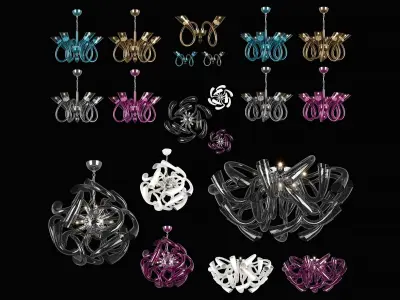 892 Stella Lightstar Collection of Modern Lamps 3D Model Pack