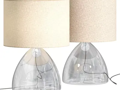 Ansel Glass Table Lamp Low-poly 3D model