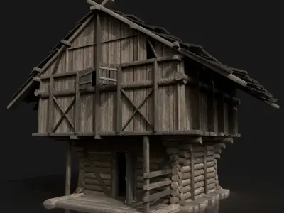 Viking Big House Cottage Hut Northern Fantasy Next Gen AAA Low-poly 3D model