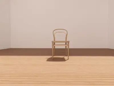 Bentwood Chair 3D Model - Wood - Minimalist Style Low-poly 3D model