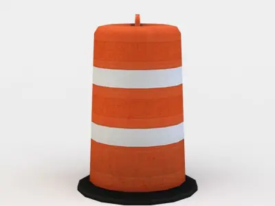 Road barrel Low-poly 3D model