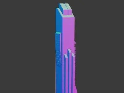 Cyberpunk 2077 buildings Free low-poly 3D model