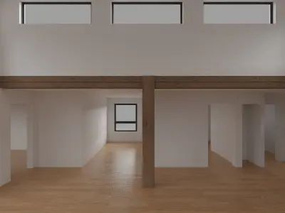 House with interior walls M2 Low-poly 3D model