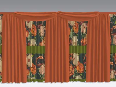 Curtain Low-poly 3D model