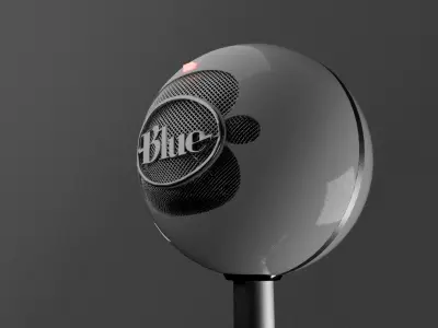 Blue Snowball Mic Free 3D model