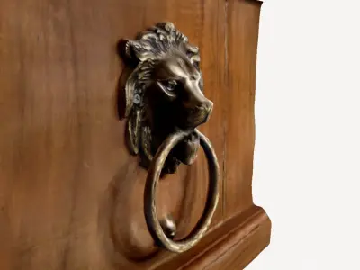 Lion Door Antique Handle 3d scan indian door  3D model