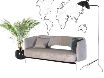 set recreation area sofa Virgin Misura Emme 3D model