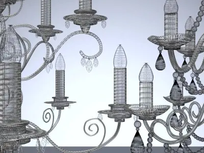 Crystal Chandelier set 3D model