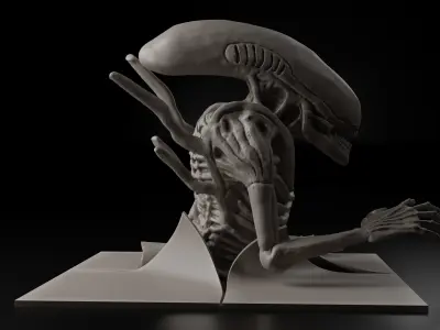 Alien Bust 3D print model
