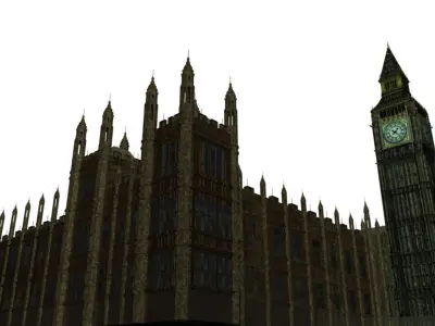 Big Ben Landmark Building gritty-style textures 3D model