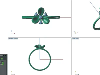 Solitaire Wedding Engagement Women Light Weight Flower Rings 3D print model 3