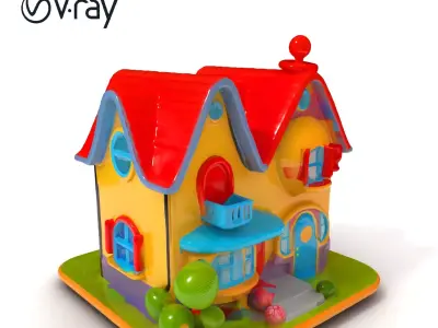 Whimsical Cartoon House D Model Pack Low-poly 3D model