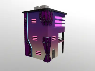 Cyberpunk City - Building 9 Low-poly 3D model