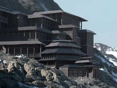Ras al Ghul Mountain House from the  Batman Begins movie  3D model