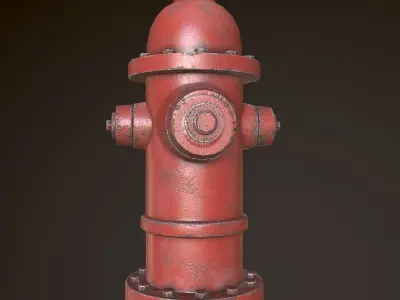 Fire Hydrant - PBR Game Ready Low-poly 3D model