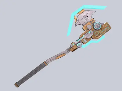Sci fi elite axe Low-poly 3D model