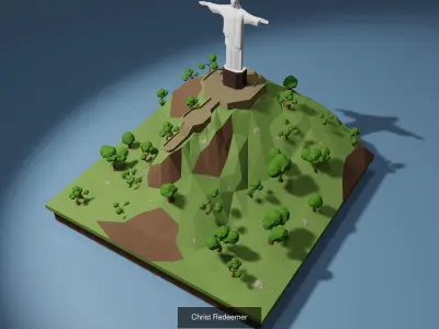 Landmarks Low-poly 3D model great wall of china 3D Model Pack