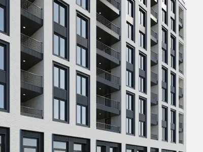 Modern residential building 14 3D model