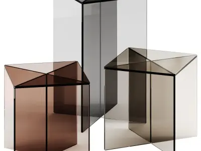 Exenza LIFT X Square glass coffee tables 3D model