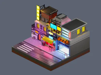 land 3A Low-poly 3D model