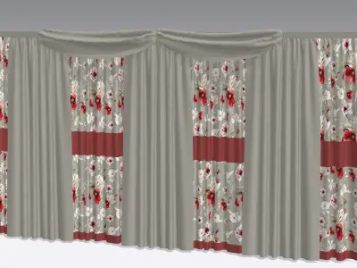 Curtain Low-poly 3D model