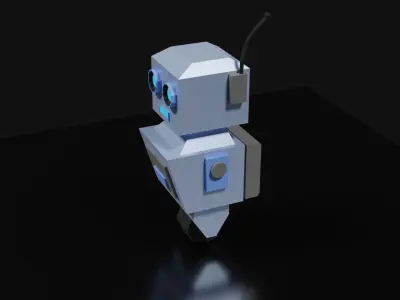 Lowpoly Supporter Robot Low-poly 3D model