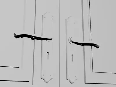 Double doors Free low-poly 3D model