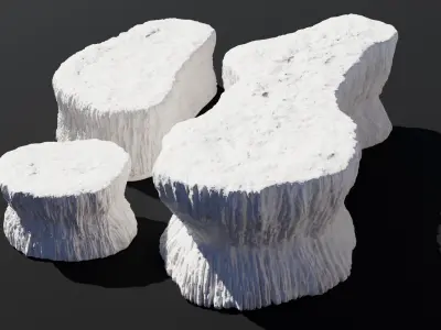 Travertine Terrace Pools - 3D Modular Asset Pack 3D model