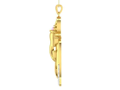 light weight yellow gold  diamond pendent -ZA PN 2100 3D print model