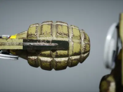 Hand Grenade Low-poly 3D model
