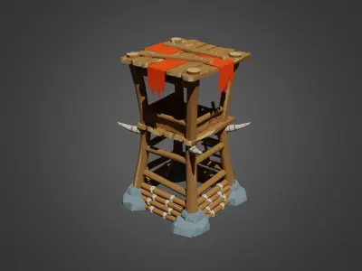 Goblins and Orcs tower Low-poly 3D model