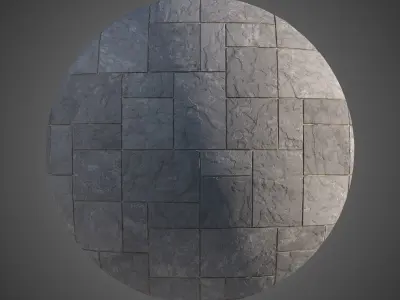 8K Large Area Natural stone pavers 02 - 6 Variations Texture