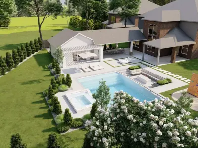 Garden Landscape 3D Model - SketchUp and Lumion Scene 3D  3D model