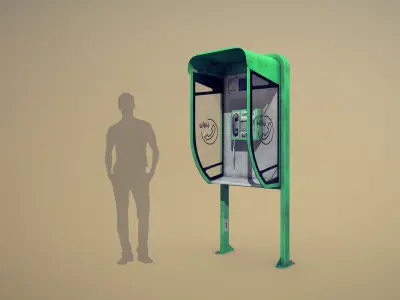 NoviSad PhoneBooth Collection Low-poly 3D model