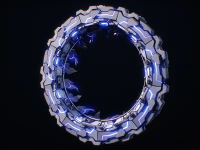 Sci-Fi Star Gates Type 01 PBR Low-poly 3D model