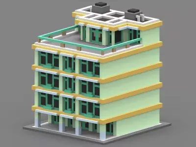 House Voxel - 6 Low-poly 3D model