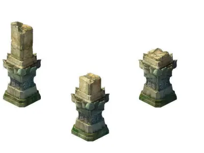 Kashayana Buddha Forest Stone Magic Arrow 02 3D model