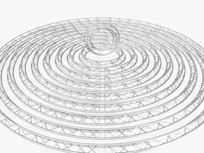 Circle Triangular Truss Modular Collection 10 Modular Pieces 3D model