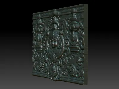 Indian Temple Wall basrelief 06 240613 3D print model