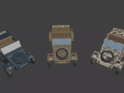 Kubelwagen three color options 3D model