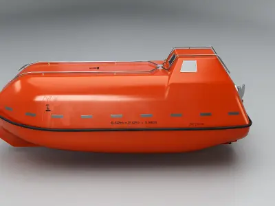  3D Lifeboat Marine Rescue Vessel model 