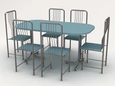 Chair and Table Set 3D model