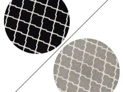 Round Rug Set 96 3D model
