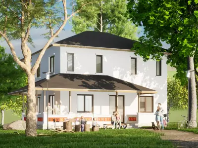 004Countryhouse 2floors area 114m2 Free 3D model