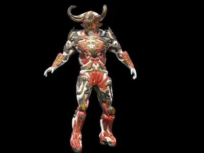 Low Poly - Cyborg Santrasa Low-poly 3D model