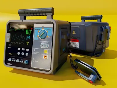 GV SCIFI CONSOLE 006 Desfibrilator Low-poly 3D model